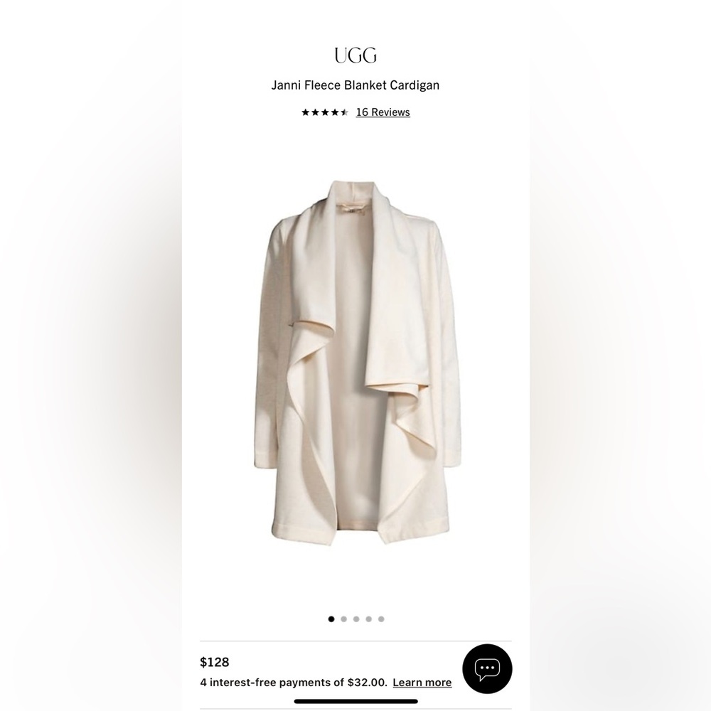 UGG Janni Fleece Blanket Cardigan NWT